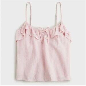 J Crew pink gauzy ruffle camisole tank size small